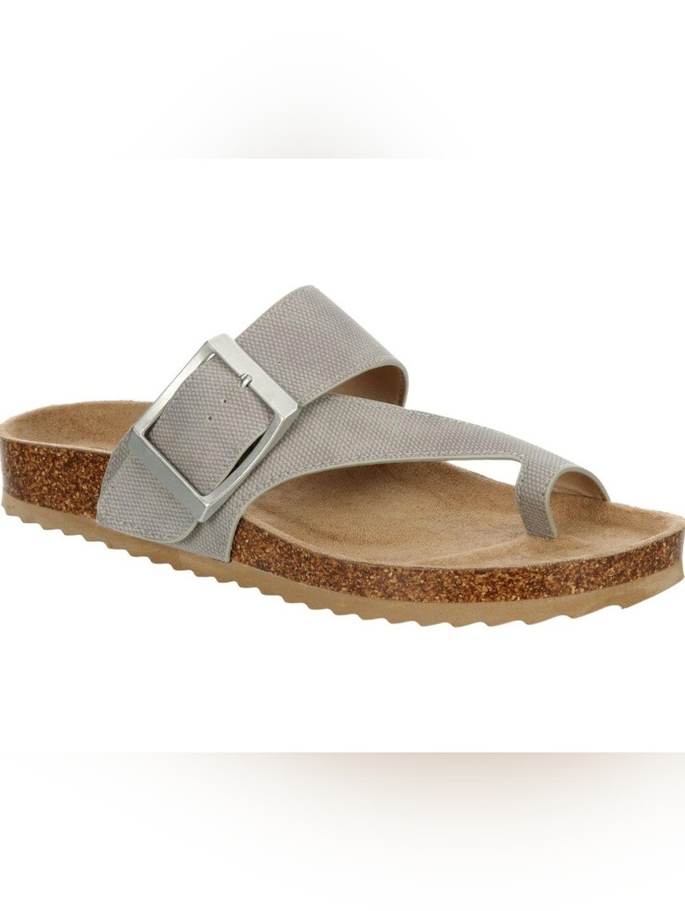 Bjorndal Cork Footbed Sandals Taupe Adjustable Buckle Thong Slides Size 9